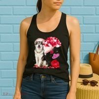 Cute Alaskan Malamute Balloon Heart Valentine's Day Women's Tank Top thumb 2