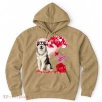 Cute Alaskan Malamute Balloon Heart Valentine's Day Hoodie thumb 0