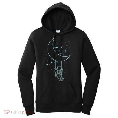 Cute Astronaut Moon Swing Graphic Tees Gift Women's Hoodie