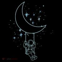 Cute Astronaut Moon Swing Graphic Tees Gift Women's Hoodie thumb 2