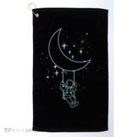 Cute Astronaut Moon Swing Graphic Tees Gift Golf Towel thumb 0