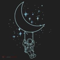Cute Astronaut Moon Swing Graphic Tees Gift Golf Towel thumb 3