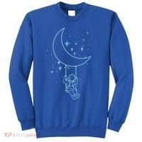 Cute Astronaut Moon Swing Graphic Tees Gift Sweatshirt thumb 0