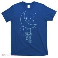 Cute Astronaut Moon Swing Graphic Tees Gift T-Shirt thumb 0