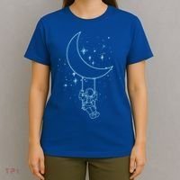 Cute Astronaut Moon Swing Graphic Tees Gift T-Shirt thumb 4