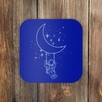 Cute Astronaut Moon Swing Graphic Tees Gift Coaster thumb 0