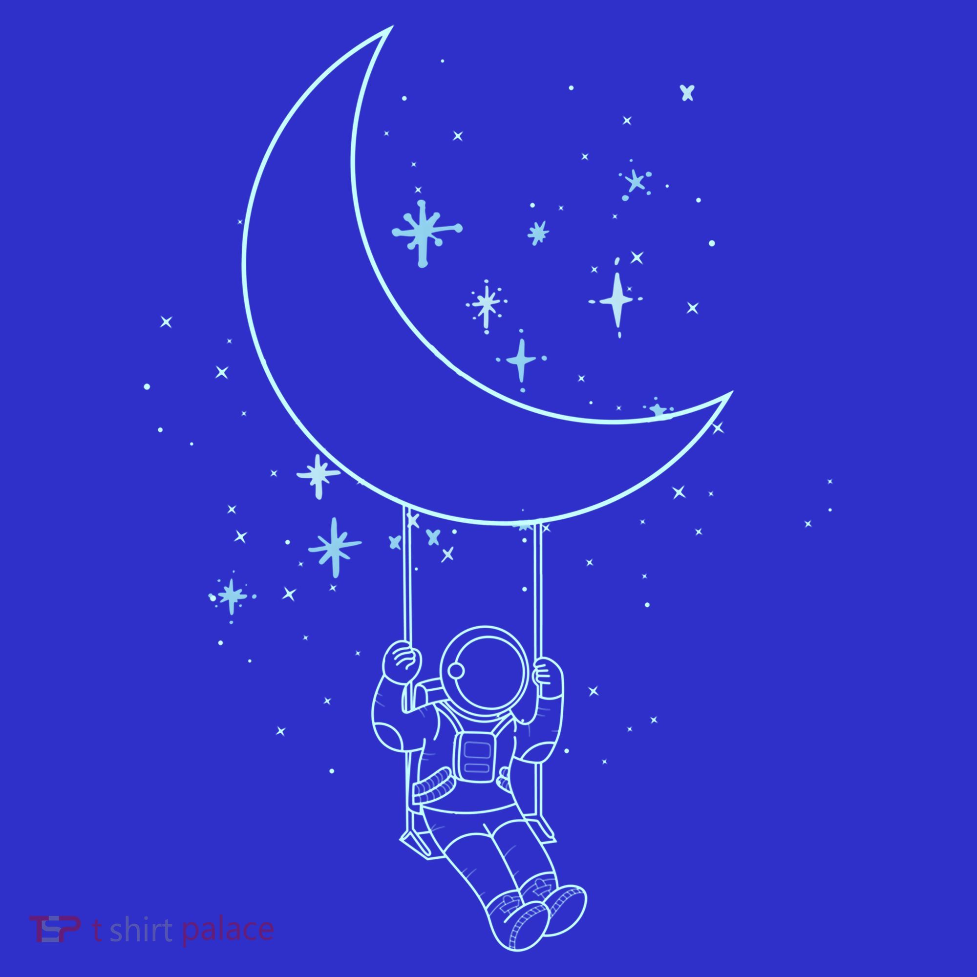 Cute Astronaut Moon Swing Graphic Tees Gift Women's Tank Top