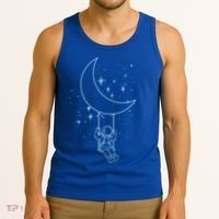 Cute Astronaut Moon Swing Graphic Tees Gift Tank Top thumb 3