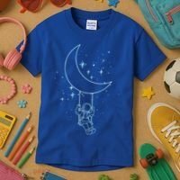 Cute Astronaut Moon Swing Graphic Tees Gift Kids T-Shirt thumb 3
