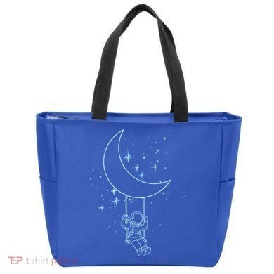 Cute Astronaut Moon Swing Graphic Tees Gift Tote Bag