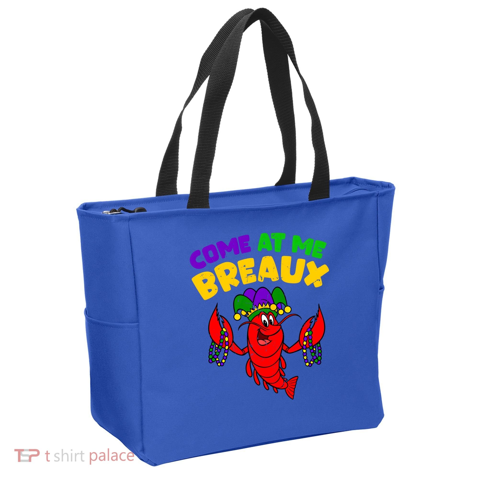 Come At Me Breaux Funny Mardi Gras Crawfish Parade Carnival Gift Tote Bag