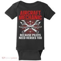 Cool Aircraft Mechanic Art For Women Aviation Mechanic Baby Bodysuit thumb 0