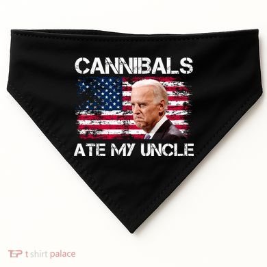 Cannibals Ate My Uncle Us Flag Biden Vinatge USA-Made Doggie Bandana