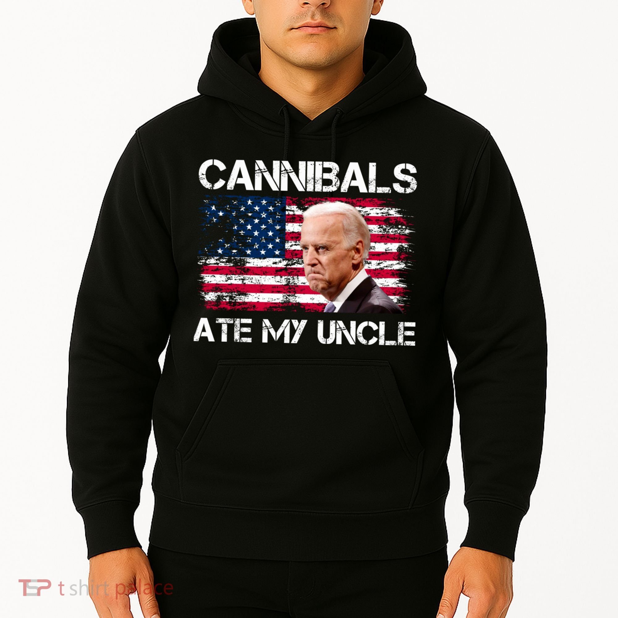 Cannibals Ate My Uncle Us Flag Biden Vinatge Hoodie