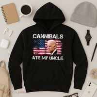 Cannibals Ate My Uncle Us Flag Biden Vinatge Hoodie thumb 3