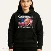Cannibals Ate My Uncle Us Flag Biden Vinatge Hoodie thumb 5