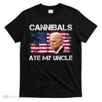 Cannibals Ate My Uncle Us Flag Biden Vinatge T-Shirt thumb 0