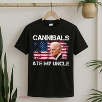 Cannibals Ate My Uncle Us Flag Biden Vinatge T-Shirt thumb 2