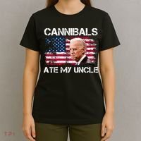 Cannibals Ate My Uncle Us Flag Biden Vinatge T-Shirt thumb 4