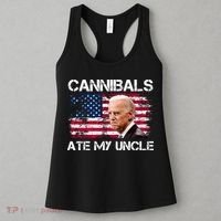 Cannibals Ate My Uncle Us Flag Biden Vinatge Women's Tank Top thumb 3