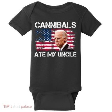Cannibals Ate My Uncle Us Flag Biden Vinatge Baby Bodysuit