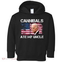 Cannibals Ate My Uncle Us Flag Biden Vinatge Toddler Hoodie thumb 0