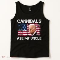 Cannibals Ate My Uncle Us Flag Biden Vinatge Tank Top thumb 2