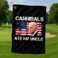 Cannibals Ate My Uncle Us Flag Biden Vinatge Golf Towel thumb 1