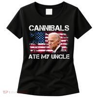Cannibals Ate My Uncle Us Flag Biden Vinatge Women's T-Shirt thumb 0