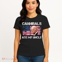 Cannibals Ate My Uncle Us Flag Biden Vinatge Women's T-Shirt thumb 4