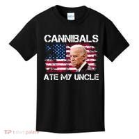 Cannibals Ate My Uncle Us Flag Biden Vinatge Kids T-Shirt thumb 0