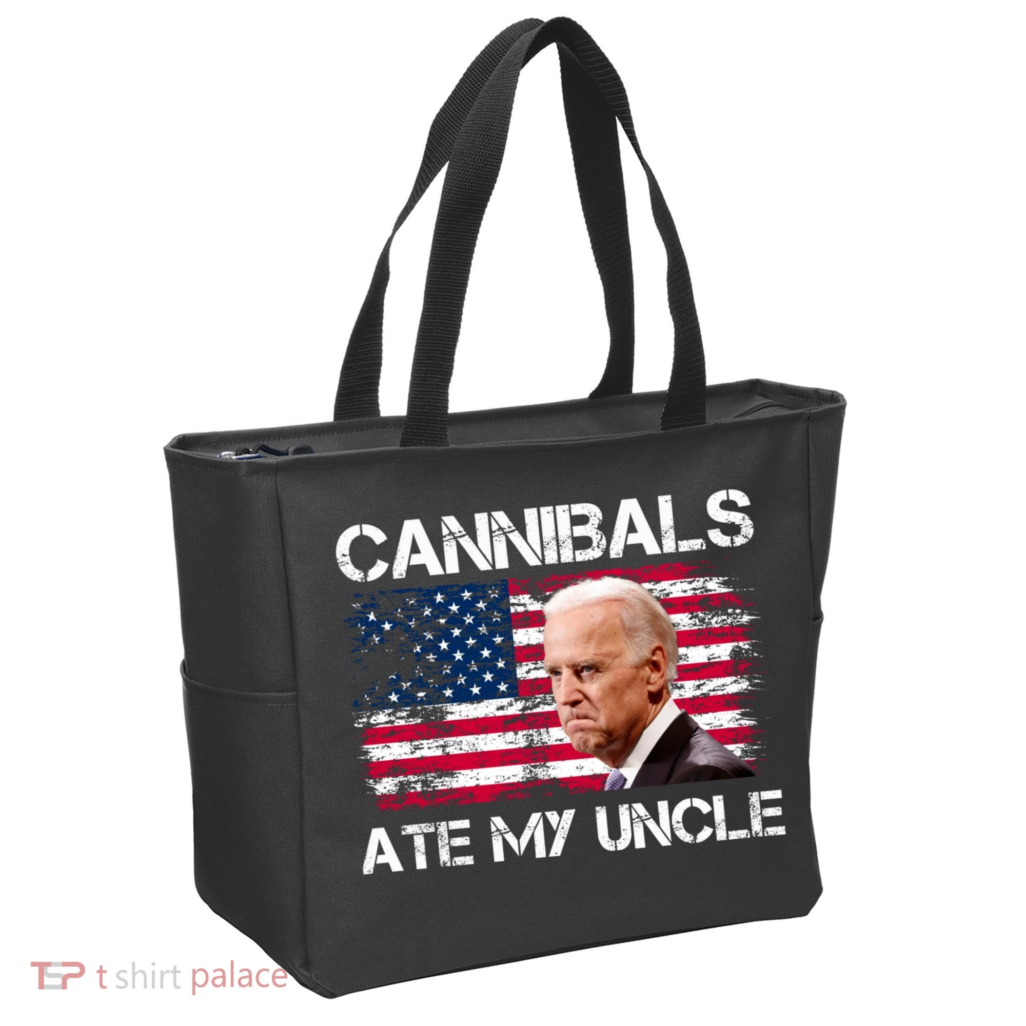 Cannibals Ate My Uncle Us Flag Biden Vinatge Tote Bag
