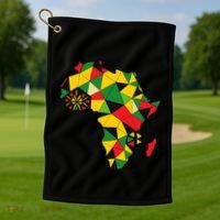 Colourful Africa Map Cloth Gift For African Lover Golf Towel thumb 1