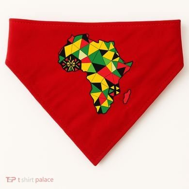 Colourful Africa Map Cloth Gift For African Lover USA-Made Doggie Bandana