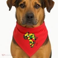 Colourful Africa Map Cloth Gift For African Lover USA-Made Doggie Bandana thumb 1