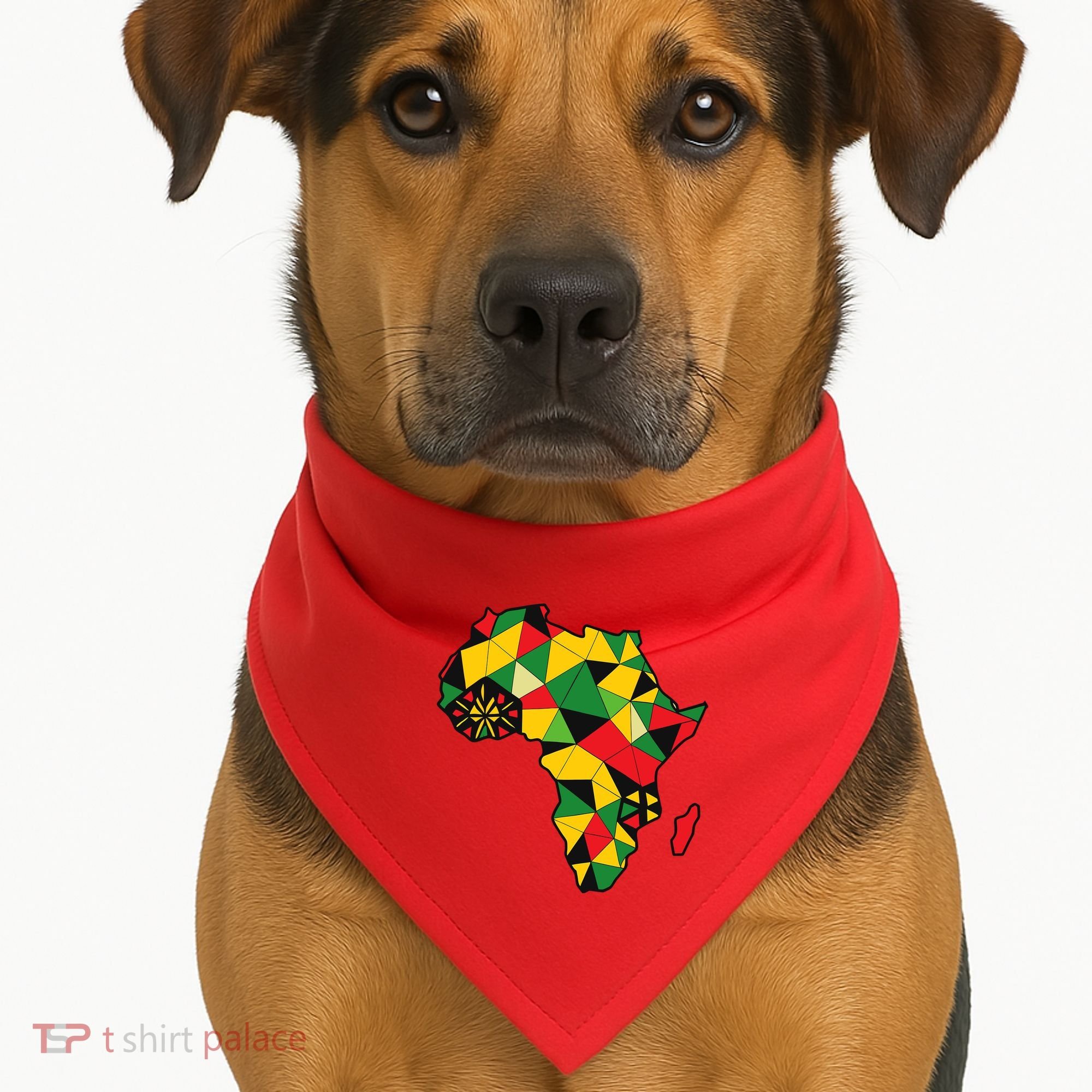 Colourful Africa Map Cloth Gift For African Lover USA-Made Doggie Bandana
