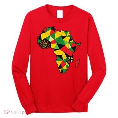 Colourful Africa Map Cloth Gift For African Lover Long Sleeve Shirt