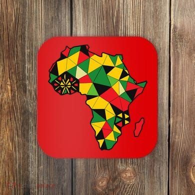Colourful Africa Map Cloth Gift For African Lover Coaster