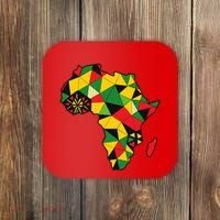 Colourful Africa Map Cloth Gift For African Lover Coaster thumb 0