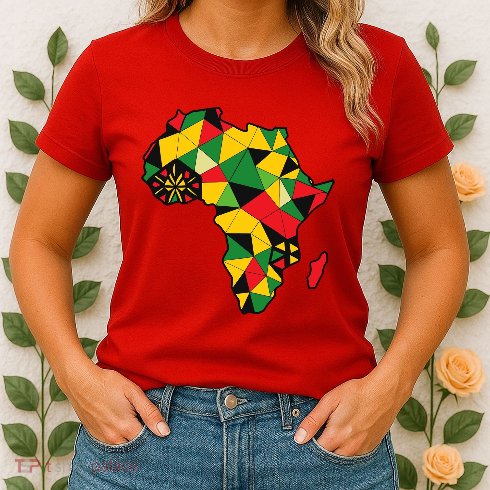 Colourful Africa Map Cloth Gift For African Lover Women's T-Shirt