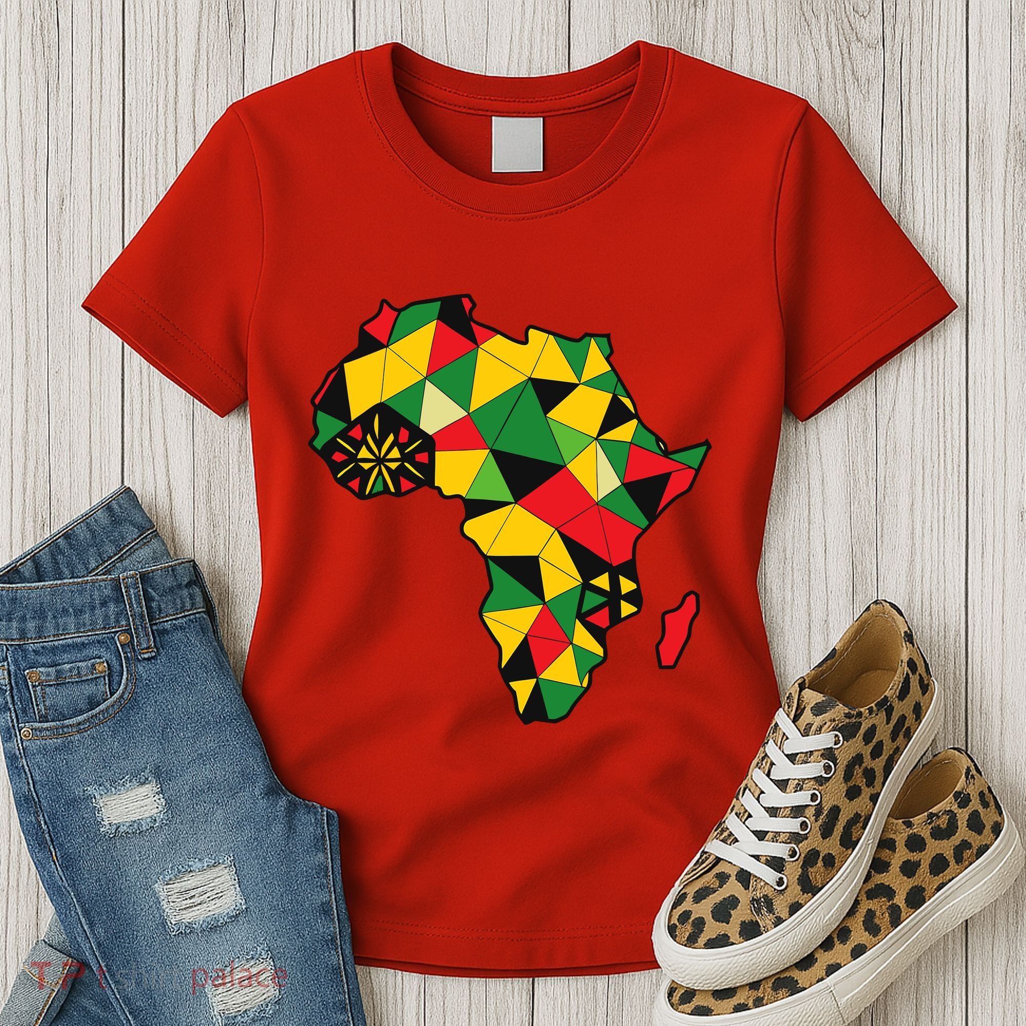 Colourful Africa Map Cloth Gift For African Lover Women's T-Shirt