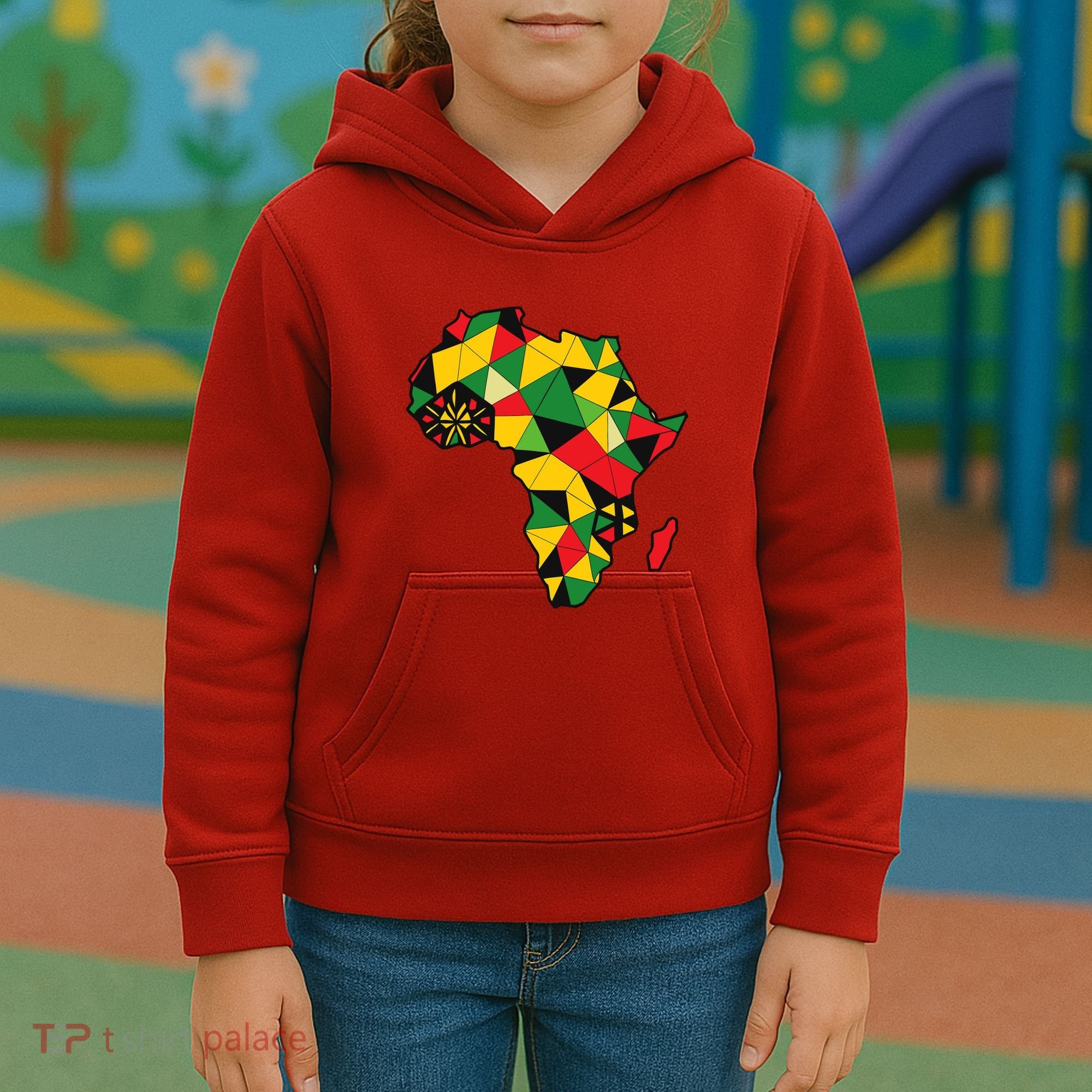 Colourful Africa Map Cloth Gift For African Lover Kids Hoodie
