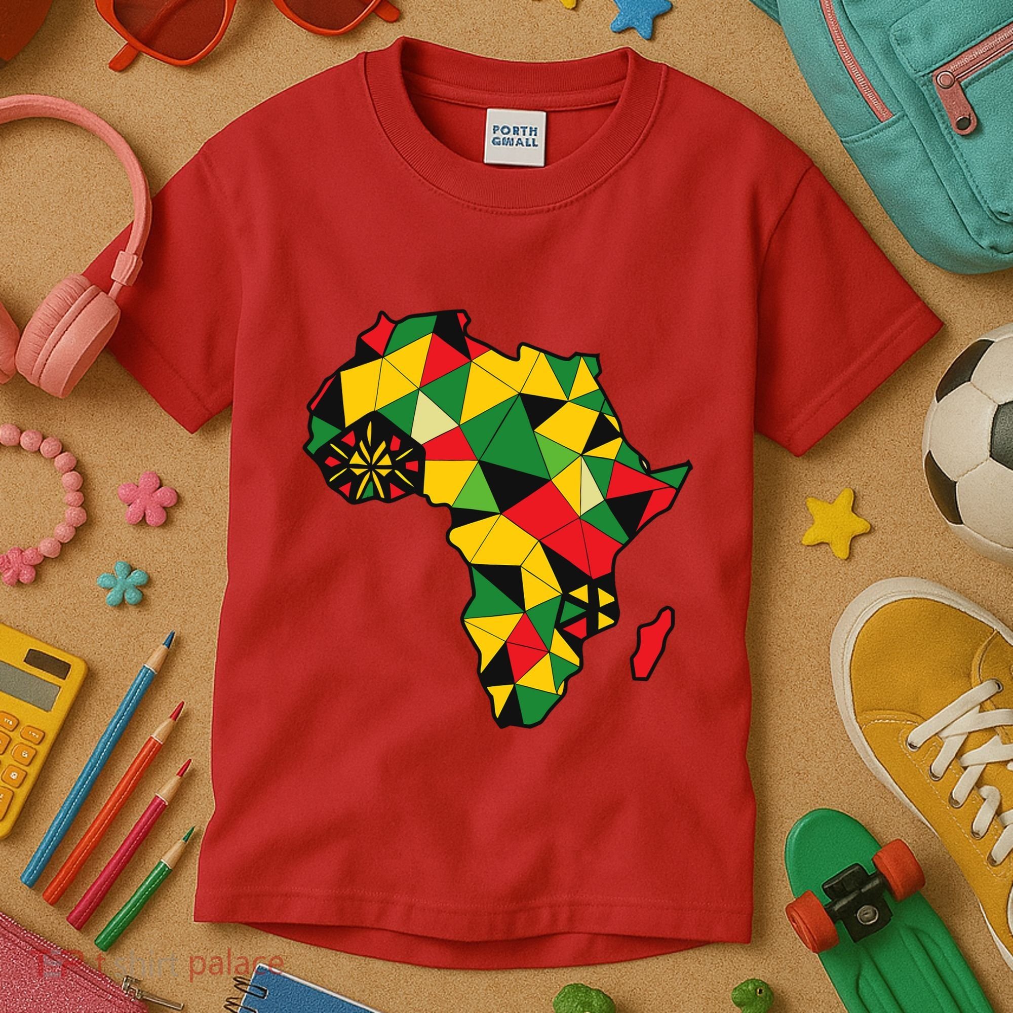 Colourful Africa Map Cloth Gift For African Lover Kids T-Shirt