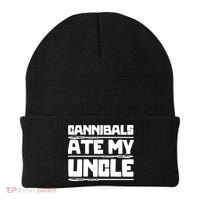Cannibals Ate My Uncle Joe Biden Political Satire Trump 2024 Beanie thumb 0
