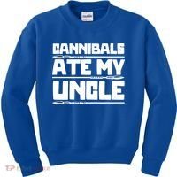 Cannibals Ate My Uncle Joe Biden Political Satire Trump 2024 Kids Sweatshirt thumb 0