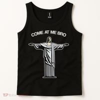 Come At Me Bro Funny Jesus Tank Top thumb 2