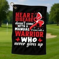 Chd Awareness Month Heart Disease Great Gift Golf Towel thumb 1