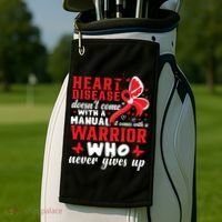 Chd Awareness Month Heart Disease Great Gift Golf Towel thumb 2