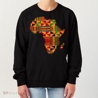 Cool Africa Map Kente Cloth Gift For Men Women African Lover Women's Sweatshirt thumb 0