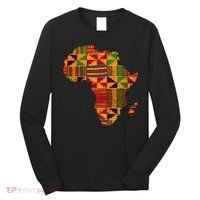 Cool Africa Map Kente Cloth Gift For Men Women African Lover Long Sleeve Shirt thumb 0